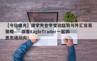 【今日曝光】国家失业率变动趋势与外汇交易策略——跟着EagleTrader一起洞悉市场动向！