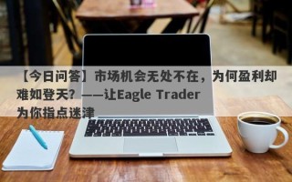 【今日问答】市场机会无处不在，为何盈利却难如登天？——让Eagle Trader为你指点迷津