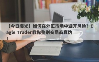 【今日曝光】如何在外汇市场中避开风险？Eagle Trader教你鉴别交易商真伪！