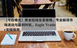 【今日曝光】黄金短线交易策略，专业解读市场波动与盈利时机，Eagle Trader实操指南