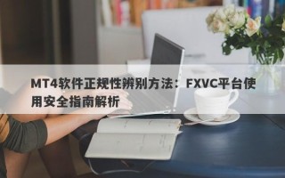 MT4软件正规性辨别方法：FXVC平台使用安全指南解析