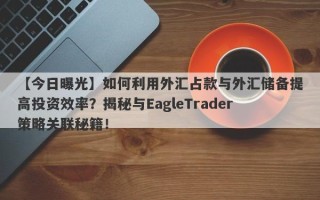 【今日曝光】如何利用外汇占款与外汇储备提高投资效率？揭秘与EagleTrader策略关联秘籍！