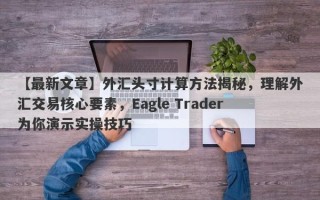 【最新文章】外汇头寸计算方法揭秘，理解外汇交易核心要素，Eagle Trader为你演示实操技巧