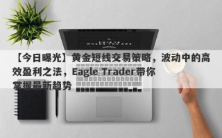 【今日曝光】黄金短线交易策略，波动中的高效盈利之法，Eagle Trader带你掌握最新趋势