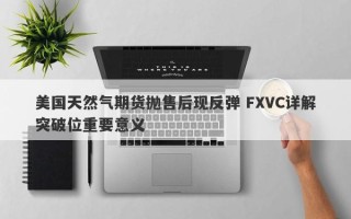 美国天然气期货抛售后现反弹 FXVC详解突破位重要意义