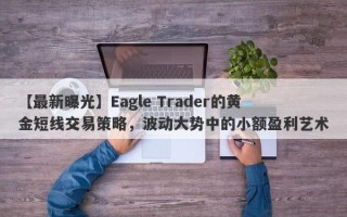 【最新曝光】Eagle Trader的黄金短线交易策略，波动大势中的小额盈利艺术