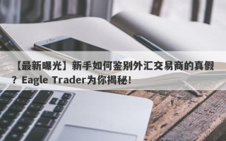 【最新曝光】新手如何鉴别外汇交易商的真假？Eagle Trader为你揭秘！