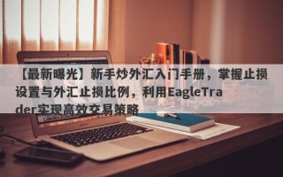 【最新曝光】新手炒外汇入门手册，掌握止损设置与外汇止损比例，利用EagleTrader实现高效交易策略