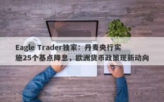 Eagle Trader独家：丹麦央行实施25个基点降息，欧洲货币政策现新动向